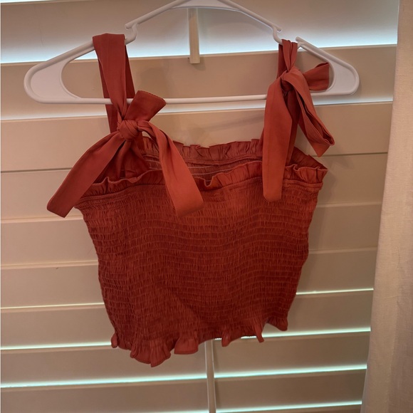 TCEC Rust Orange Colored Top with Silk ties - Picture 2 of 3